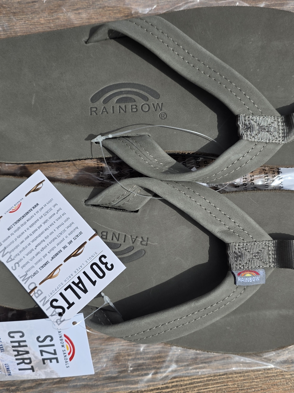 XL Rainbow Sage Green Men's Flip Sandals